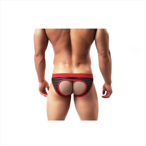 Suspensorio negro rayas contorno rojo L - Imagen 2