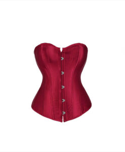 Alternative view of Corset clásico raso burdeos 2XL