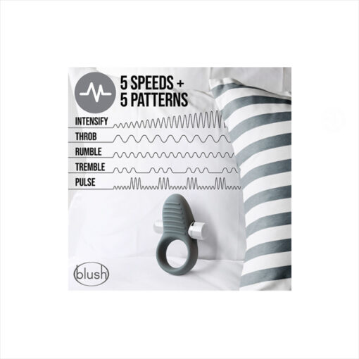 Noje anillo vibrador de silicona recargable - Imagen 5