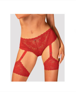 Alternative view of Obsessive Belovya braguita liguero rojo M/L