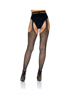 Alternative view of Leg Avenue panty rejilla efecto liguero S/M/L