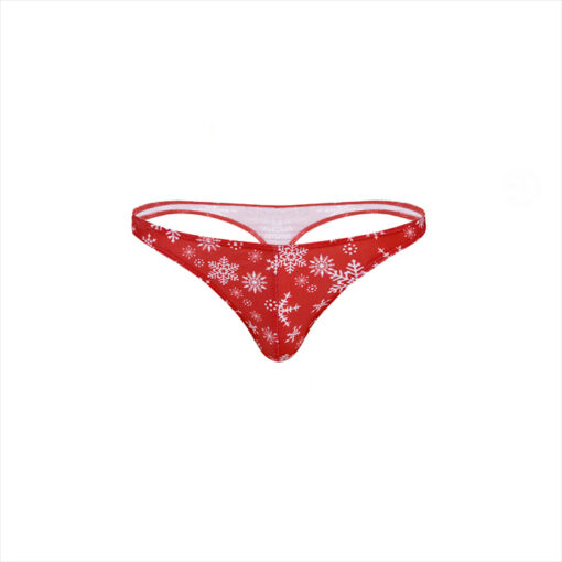 Tanga navideño masculino rojo L - Imagen 3