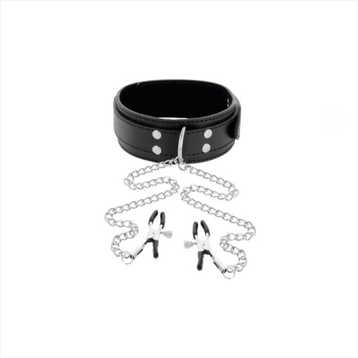 Darkness collar con pinzas para pezones