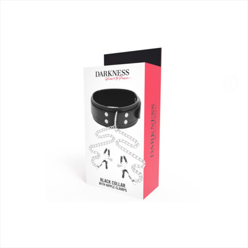 Darkness collar con pinzas para pezones - Imagen 2