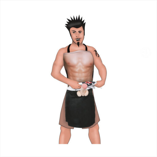 Delantal divertido con pene de peluche - Imagen 3