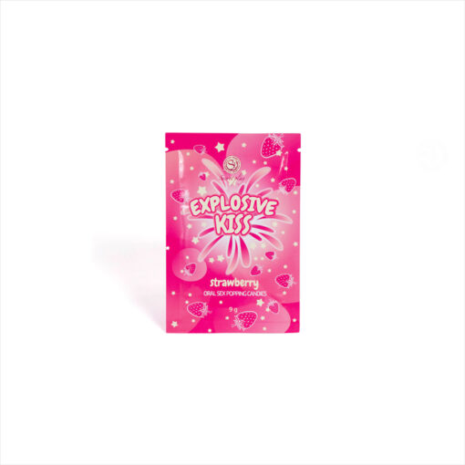 Explosive Kiss caramelo para sexo oral fresa