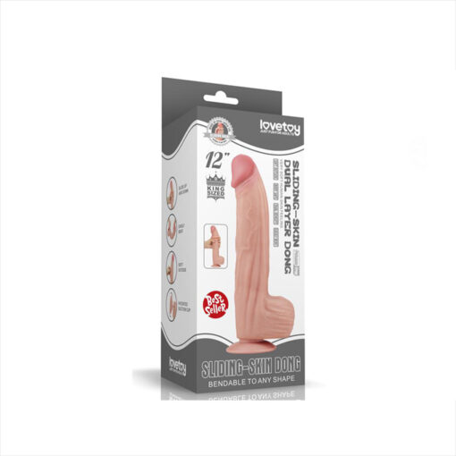 Lovetoy dildo realista piel móvil XXL 12" - Imagen 2