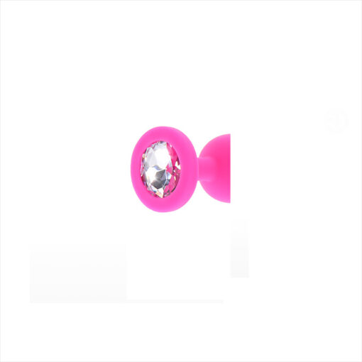 Anal Play plug joya silicona fucsia pequeño - Imagen 3