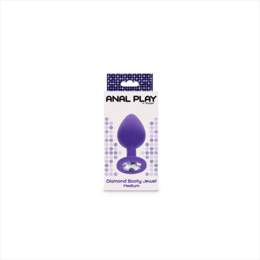 Anal Play plug joya silicona morado mediano - Imagen 2