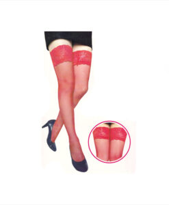 Medias de rejilla pequeña con liga de silicona rojo T/U