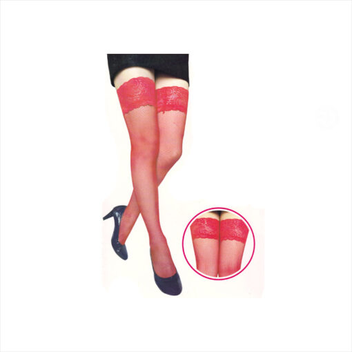 Medias de rejilla pequeña con liga de silicona rojo T/U