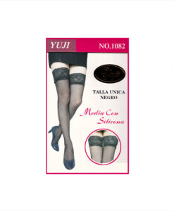 Alternative view of Medias de rejilla pequeña con liga de silicona negro T/U