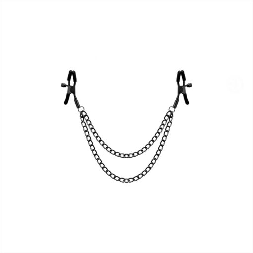 Begme pinzas pezones negras doble cadena