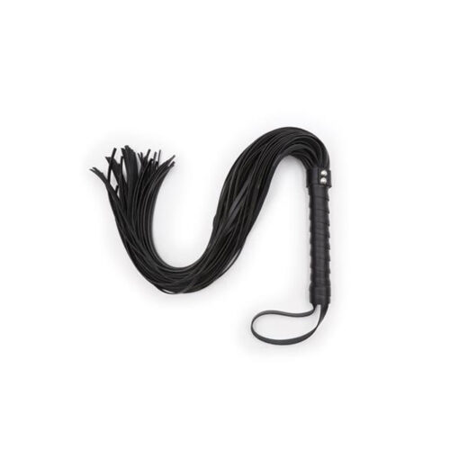 Latetobed Flogger látigo largo de tiras negro
