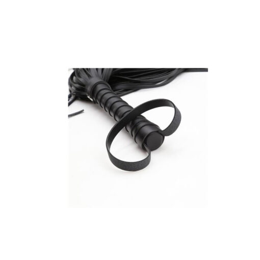 Latetobed Flogger látigo largo de tiras negro - Imagen 4