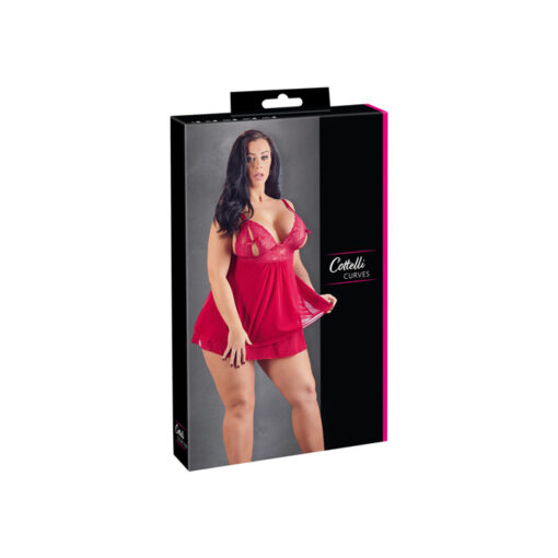 Cotelli picardías de encaje rojo 2XL - Imagen 4