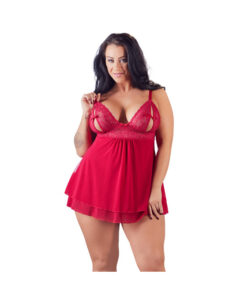 Cotelli picardías de encaje rojo 2XL