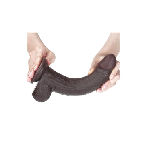 Lovetoy dildo realista piel móvil 9" marrón - Imagen 4