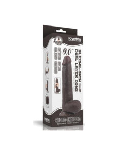 Alternative view of Lovetoy dildo realista piel móvil 9" marrón