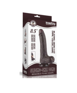 Alternative view of Lovetoy dildo realista piel móvil 8,5" marrón