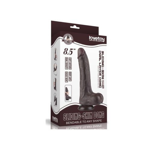 Lovetoy dildo realista piel móvil 8,5" marrón - Imagen 2