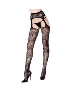 Panty efecto liguero con encaje floral B S/M/L