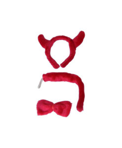 Set de diablo/a 3 piezas peluche rojo