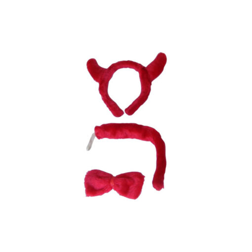 Set de diablo/a 3 piezas peluche rojo