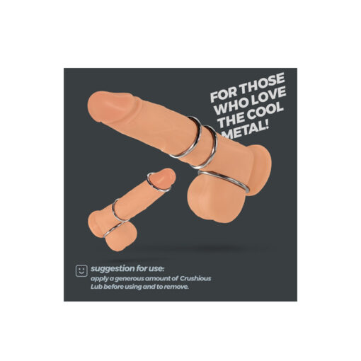 Metaleros pack 3 anillas de metal para pene - Imagen 5