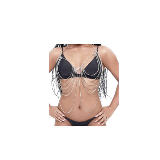 Top-Sujetador con cadenas de brillantes T/U