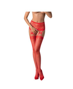 Passion S027 panty efecto liguero rojo S/M/L