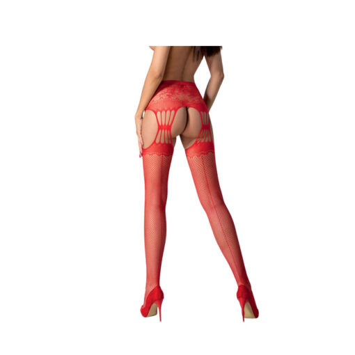 Passion S027 panty efecto liguero rojo S/M/L - Imagen 4