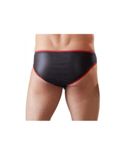 Alternative view of Svenjoyment slip efecto cuero con cremallera rojo L