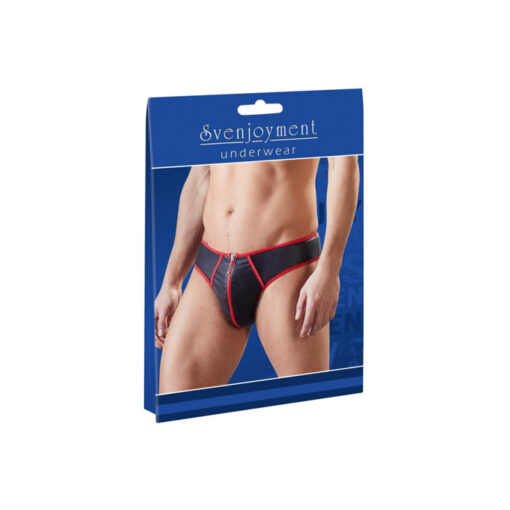 Svenjoyment slip efecto cuero con cremallera rojo L - Imagen 3