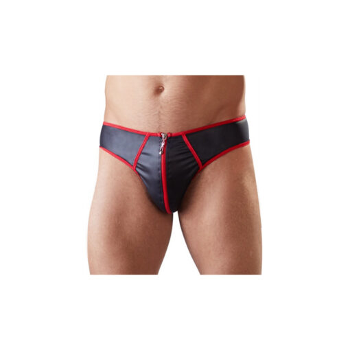 Svenjoyment slip efecto cuero con cremallera rojo L - Imagen 5