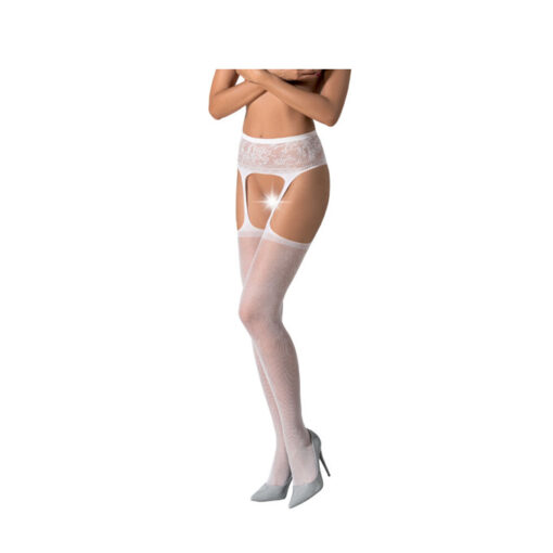 Passion S028 panty efecto liguero blanco S/M/L