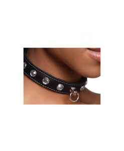 Alternative view of Master Series collar sumisión cuero con anilla