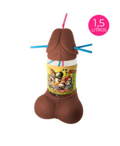 Cubalitro fiesta pene marrón XL 1,5 litros