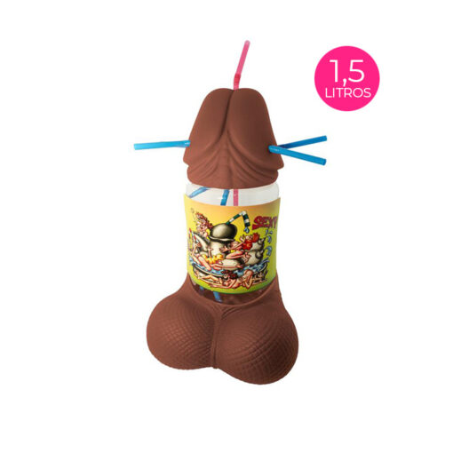 Cubalitro fiesta pene marrón XL 1,5 litros
