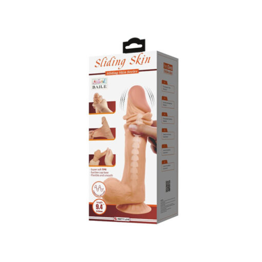 Sliding Skin vibrador con doble piel y ventosa - Imagen 4