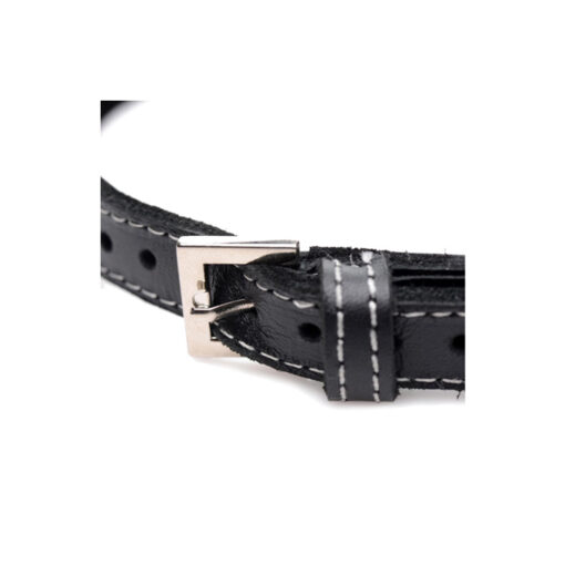 Master Series collar sumisión cuero con anilla - Imagen 4
