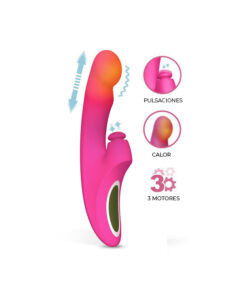 Enles vibrador con calor empuje y pulsación