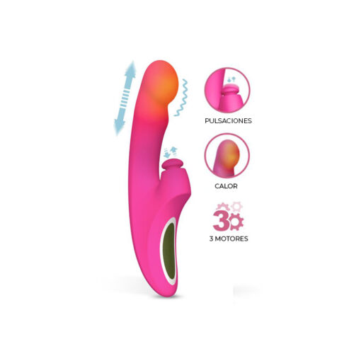 Enles vibrador con calor empuje y pulsación