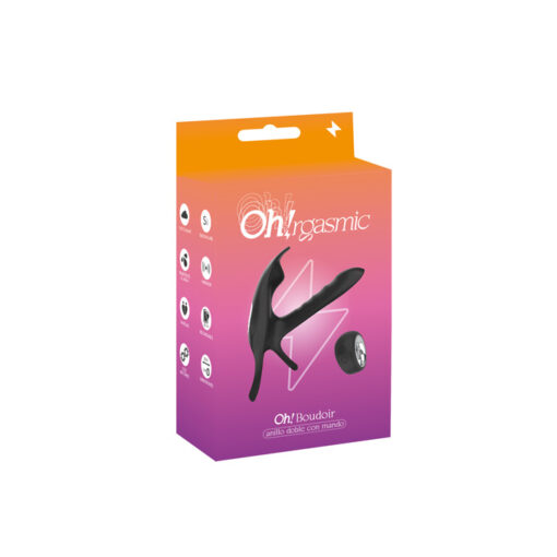Ohrgasmic Boudoir anillo doble interno y externo con mando - Imagen 7