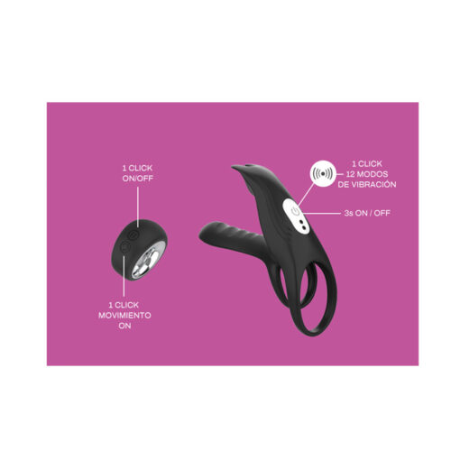 Ohrgasmic Boudoir anillo doble interno y externo con mando - Imagen 5