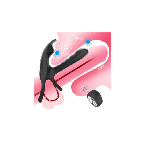 Ohrgasmic Boudoir anillo doble interno y externo con mando - Imagen 4