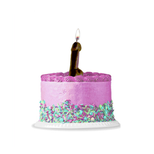 Vela en forma de pene marrón