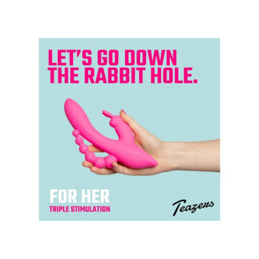 Teazers conejito vibrador triple fucsia - Imagen 3