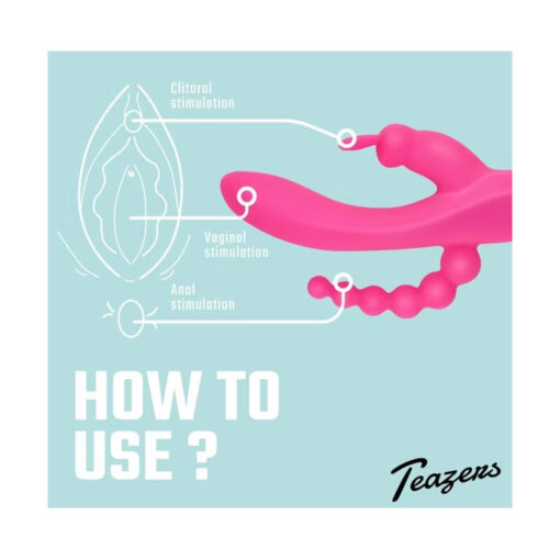 Teazers conejito vibrador triple fucsia - Imagen 4