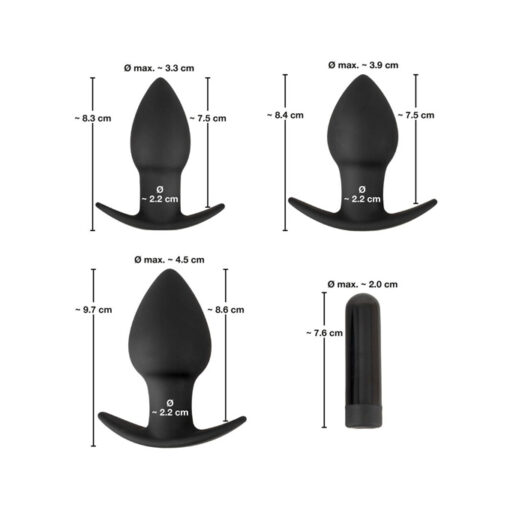 Dilatadores anales de 3 tamaños con vibración recargable - Imagen 5